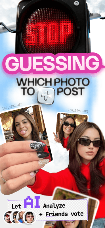 Picky App Store creative showing which photo to post